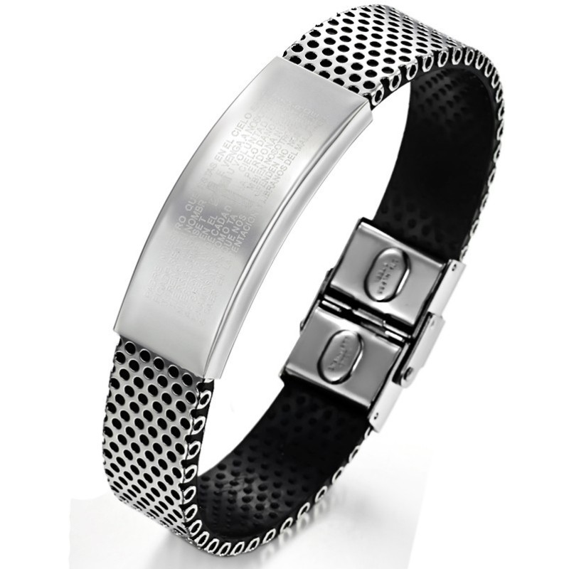 Lättanvänd Svart Titan Läderarmband Lättanvänd Svart Titan Läderarmband