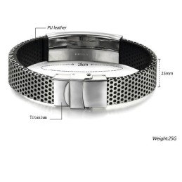 Brett Utbud Av Titanläderarmband För Män