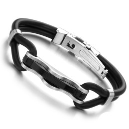 Kungen Av Kvantitet Svart Titan Läderarmband