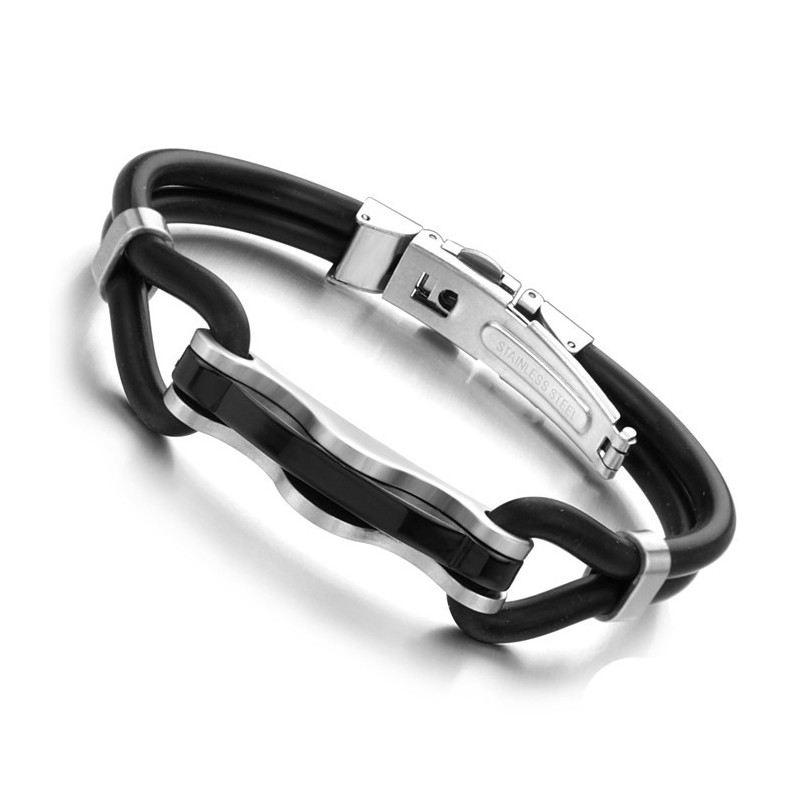 Kungen Av Kvantitet Svart Titan Läderarmband Kungen Av Kvantitet Svart Titan Läderarmband