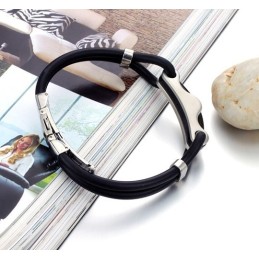 Kungen Av Kvantitet Svart Titan Läderarmband