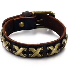 Högkvalitativt Armband I Titanläder Med Romerska Siffror