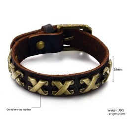 Högkvalitativt Armband I Titanläder Med Romerska Siffror