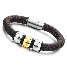 Att Njuta Av Högt Rykte Hemma Och Utomlands Brunt Titanläderarmband
