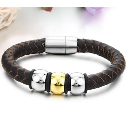 Att Njuta Av Högt Rykte Hemma Och Utomlands Brunt Titanläderarmband