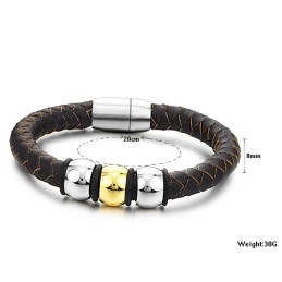 Att Njuta Av Högt Rykte Hemma Och Utomlands Brunt Titanläderarmband