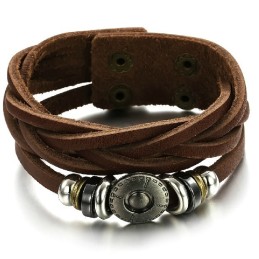 Säljer Bra Över Hela Världen Manligt Retro Titan Läderarmband