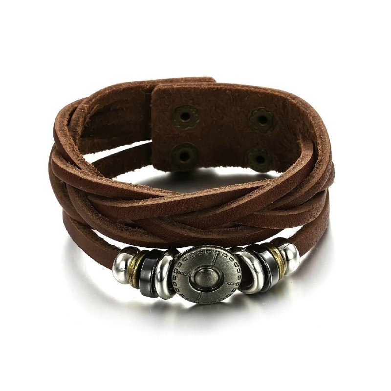 Säljer Bra Över Hela Världen Manligt Retro Titan Läderarmband Säljer Bra Över Hela Världen Manligt Retro Titan Läderarmband