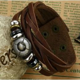 Säljer Bra Över Hela Världen Manligt Retro Titan Läderarmband