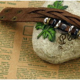 Säljer Bra Över Hela Världen Manligt Retro Titan Läderarmband
