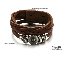 Säljer Bra Över Hela Världen Manligt Retro Titan Läderarmband