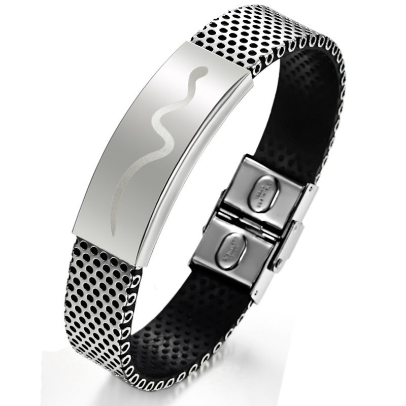 Högkvalitativt Manligt Huggormsformat Titanarmband Högkvalitativt Manligt Huggormsformat Titanarmband