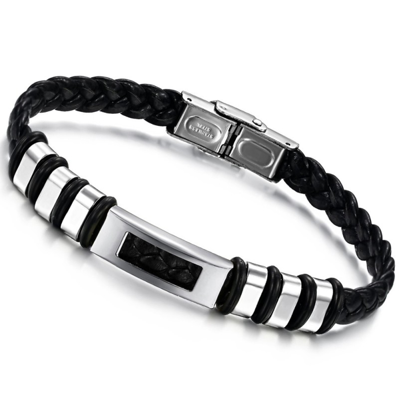 Lättanvänd Armband I Titanläder För Män Lättanvänd Armband I Titanläder För Män