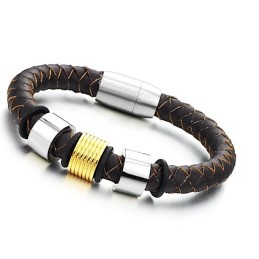 Armband I Brunt Titanläder I Många Olika Varianter