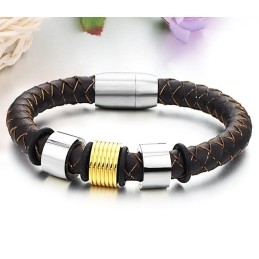 Armband I Brunt Titanläder I Många Olika Varianter
