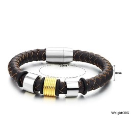 Armband I Brunt Titanläder I Många Olika Varianter