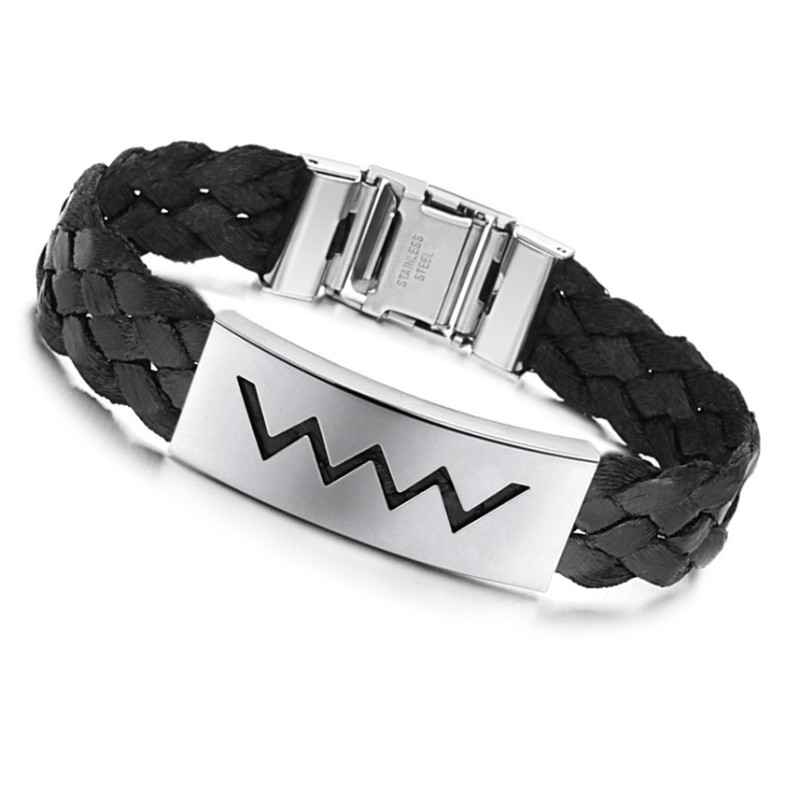 Säljer Bra Över Hela Världen Vattenvågformad Titanläderarmband Säljer Bra Över Hela Världen Vattenvågformad Titanläderarmband