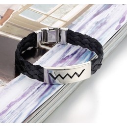 Säljer Bra Över Hela Världen Vattenvågformad Titanläderarmband