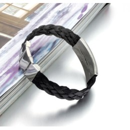 Säljer Bra Över Hela Världen Vattenvågformad Titanläderarmband