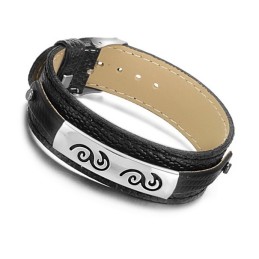 Stort Utbud Av Svart Titanläderarmband