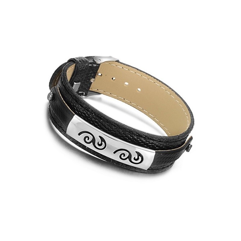 Stort Utbud Av Svart Titanläderarmband Stort Utbud Av Svart Titanläderarmband