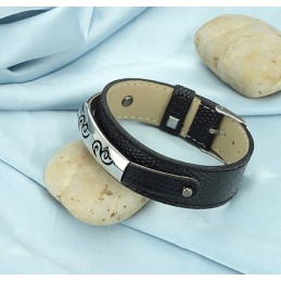 Stort Utbud Av Svart Titanläderarmband
