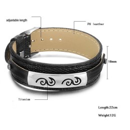 Stort Utbud Av Svart Titanläderarmband