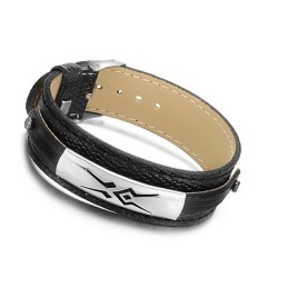 Stabil Kvalitet Svart Titan Läderarmband