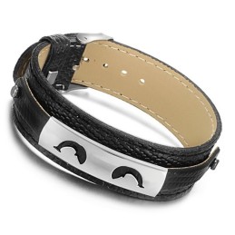 Säljer Bra Över Hela Världen Svart Titan Läderarmband