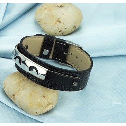 Säljer Bra Över Hela Världen Svart Titan Läderarmband