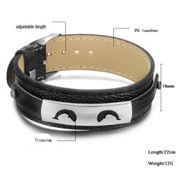 Säljer Bra Över Hela Världen Svart Titan Läderarmband