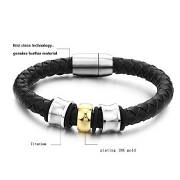 Pålitligt Rykte Runt Titanläderarmband