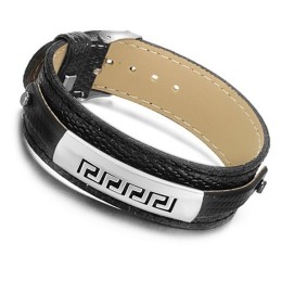 Högkvalitativt Armband I Svart Titanläder