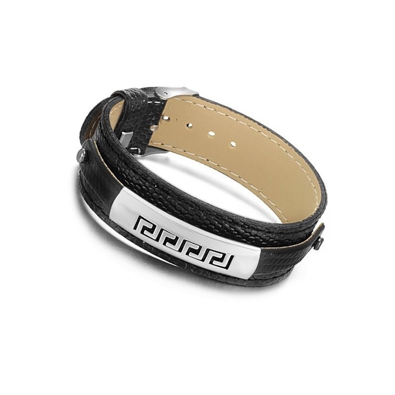 Högkvalitativt Armband I Svart Titanläder Högkvalitativt Armband I Svart Titanläder