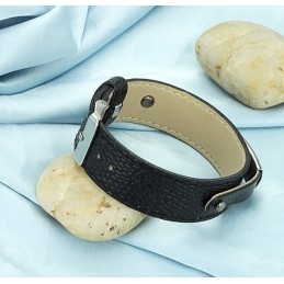 Högkvalitativt Armband I Svart Titanläder