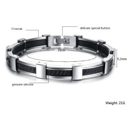 Högkvalitativt Armband I Titan Silikon För Män