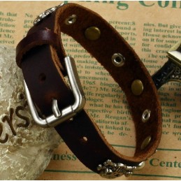 Stabil Kvalitet Manlig Retro Titan Läderarmband