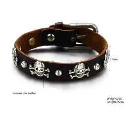 Stabil Kvalitet Manlig Retro Titan Läderarmband
