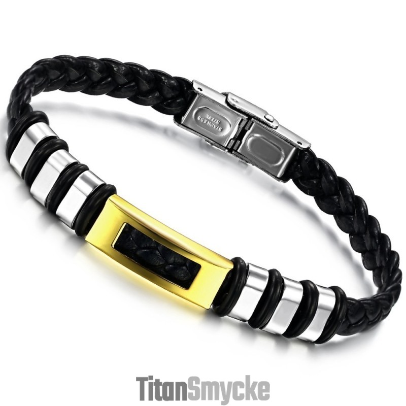 Stabilt Titanläderarmband Av Hög Kvalitet Stabilt Titanläderarmband Av Hög Kvalitet