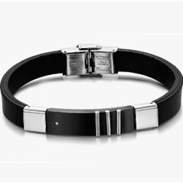 Hållbart Armband I Svart Titanläder
