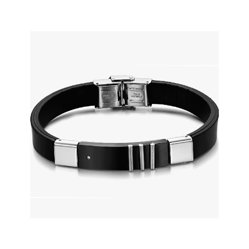 Hållbart Armband I Svart Titanläder Hållbart Armband I Svart Titanläder
