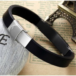Hållbart Armband I Svart Titanläder