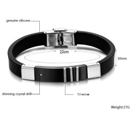 Hållbart Armband I Svart Titanläder