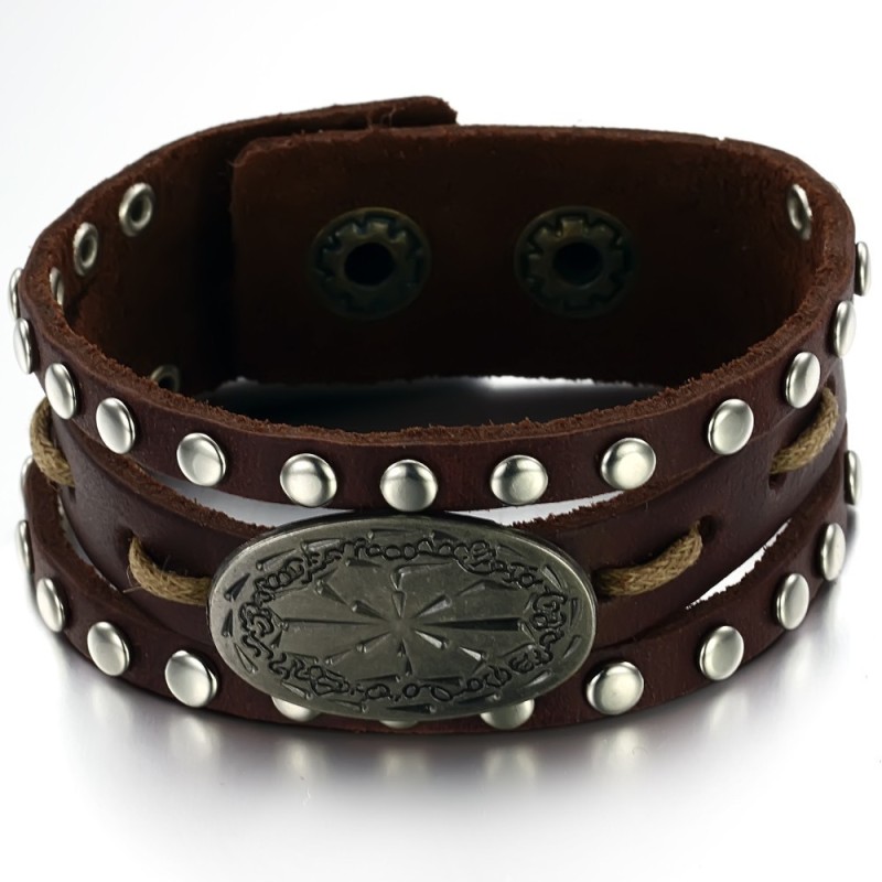 Kvalitets- Och Kvantitetsgaranterat Manligt Retro Titanläderarmband Kvalitets- Och Kvantitetsgaranterat Manligt Retro Titanläderarmband