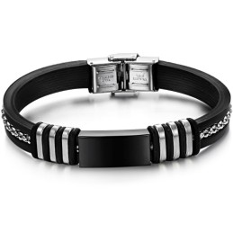 Hållbart Armband I Svart Titan Silikon