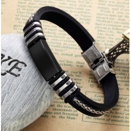 Hållbart Armband I Svart Titan Silikon