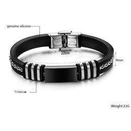 Hållbart Armband I Svart Titan Silikon
