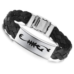 Lättanvänd Manlig Scorpion Titan Läderarmband