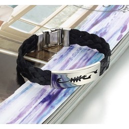 Lättanvänd Manlig Scorpion Titan Läderarmband