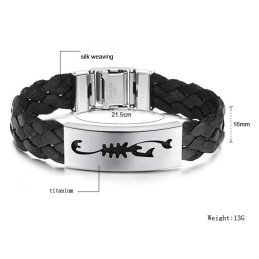 Lättanvänd Manlig Scorpion Titan Läderarmband